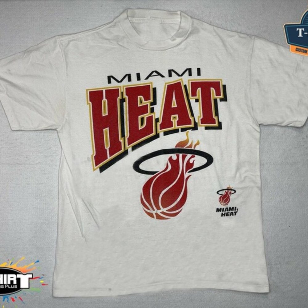 Vintage NBA Miami Heat Big Logo Shirt, Miami Heat Shirt, Basketball Shirt, Shirt